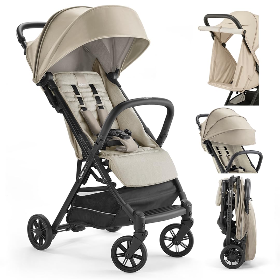 Inglesina Quid 2 Stroller - Midnight Blue - Ultra Compact Lightweight Travel Stroller, Babies and Toddlers, Airplane Overhead, Foldable, Reclining Seat, Collapsible Canopy, 3 Months - 50 lbs, BPA Free