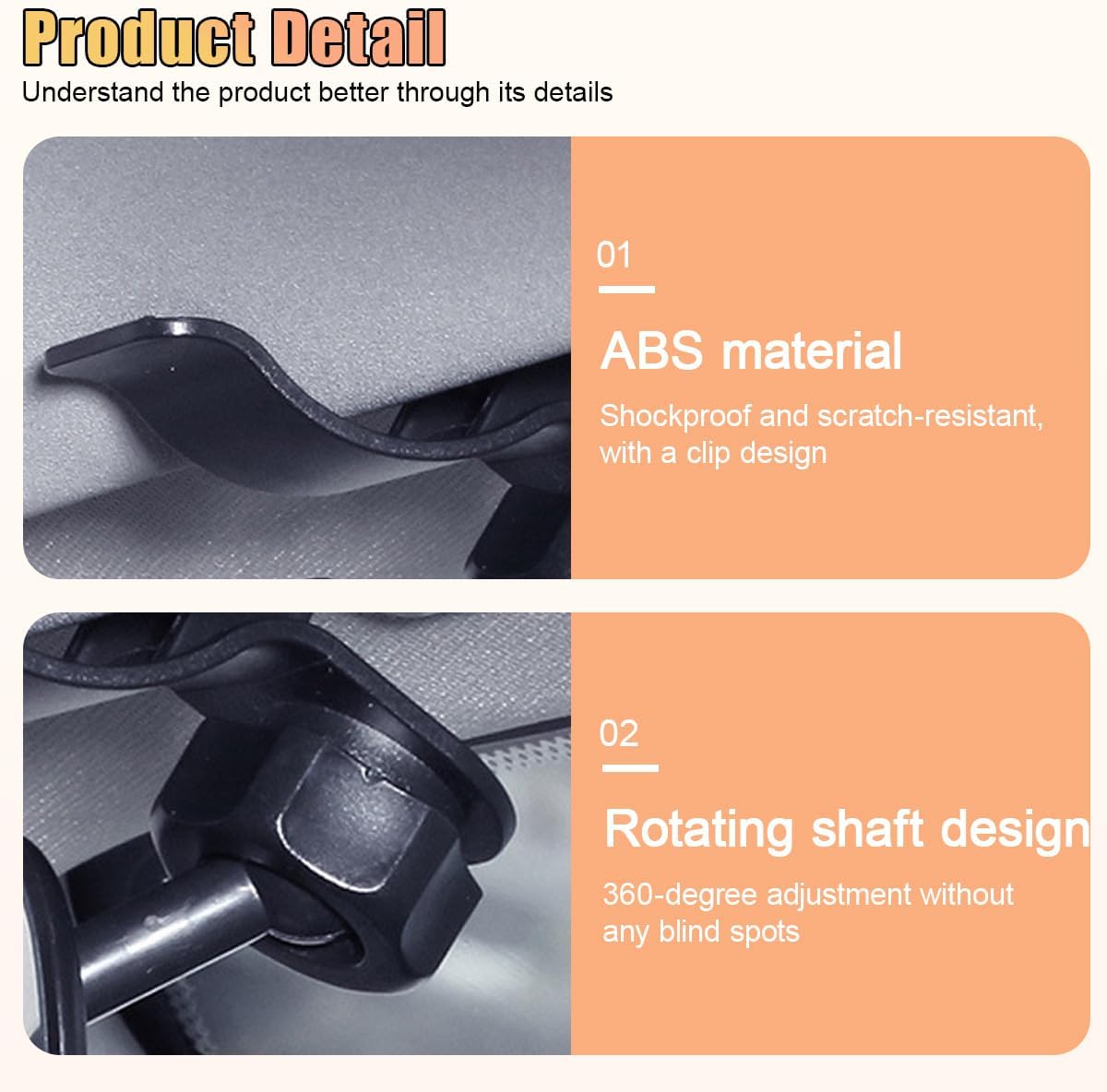 Car Interior Rearview Baby Mirror, Adjustable Wide Angle Windshield Backseat Mirror with Suction Cup, Universal Car Safety Rearview Accessories for Viewing Rear Passengers (HD-155)