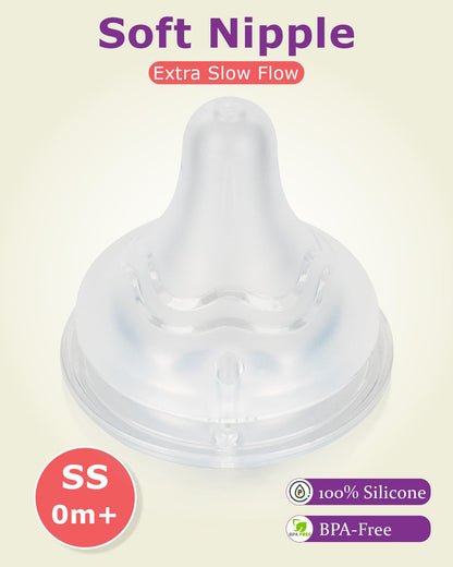 Silicone Nipple for Pigeon Bottle,Size M,Medium Flow Baby Bottle Nipples,3m+ 6 Count