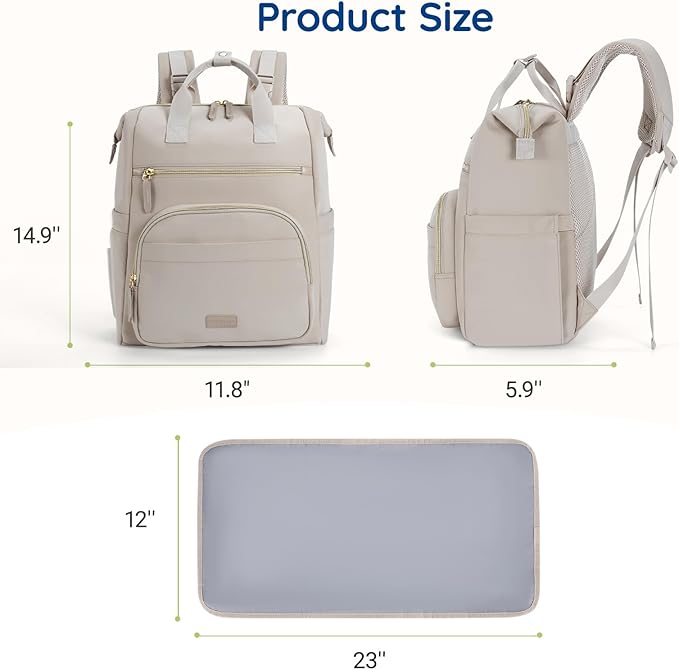 mommore Neoprene Diaper Bag Backpack Small Lightweight Baby Diaper Bags Water Resistant Diaper Backpack for Boys Girls Newborn with Changing Pad, Stroller Straps