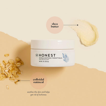 The Honest Company Eczema Soothing Therapy Cream and Skin Protectant, Naturally Derived, Gentle for Baby, Prebiotics Colloidal Oatmeal, 7 oz