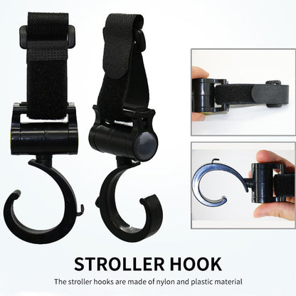 Double Stroller Rain Cover with 2 Buggy Hook, Universal Side by Side Pushchair Waterproof Dust Proof Cover Pram Accessories for Outdoor Travel(Transparent)