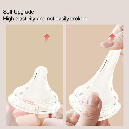 Silicone Bottle Nipple with Latch-On Point, Gentle Flow, Natural Feel (1m+, S, 4 Counts)