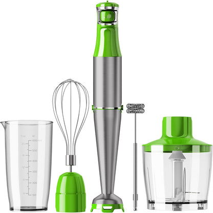 Turelar Immersion Blender Handheld Corded Hand Blenders Set 1100W, Trigger Variable Speed 5 in 1 Stick Emulsifier with Chopper, Whisk and Frother for Soup, Baby Food and Smoothies, Orange