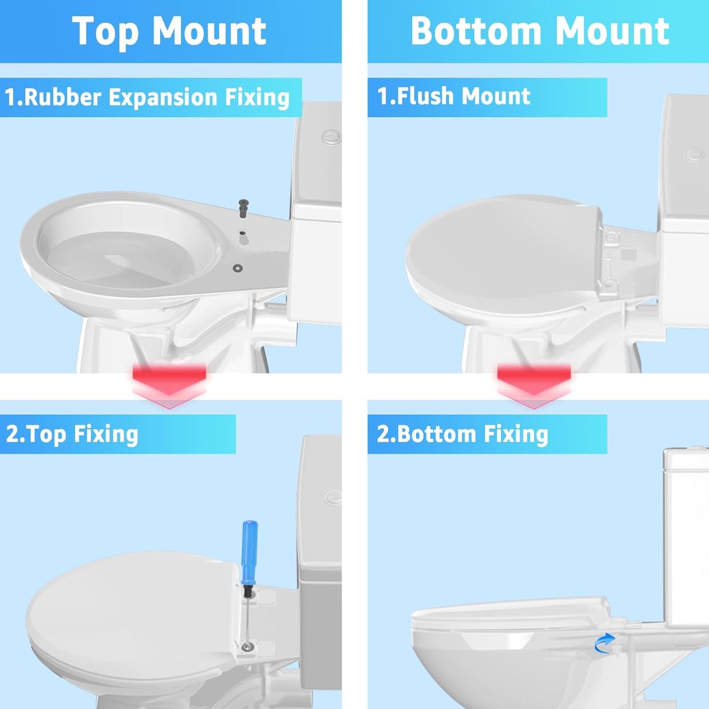Toilet Seat with Toddler Seat, Potty Training Toilet Seat Round 2 in 1 Soft Close Quiet No Slapping, Magnetic Absorption, Easy to Install and Clean,White