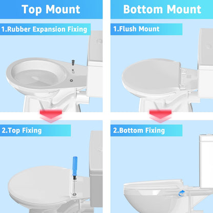Toilet Seat with Toddler Seat, Potty Training Toilet Seat Round 2 in 1 Soft Close Quiet No Slapping, Magnetic Absorption, Easy to Install and Clean,White