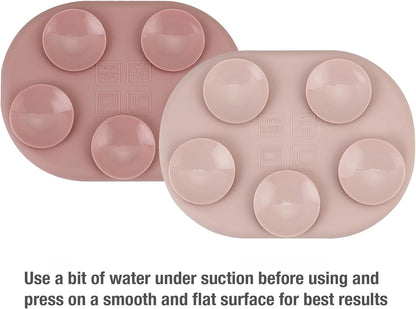 PandaEar 2 Silicone Suction Plate with 2 Tiny Sippy Cup and 2 Spoon 2 Fork for Self-Feeding, Divided Toddler Plate, 100% Silicone Baby Food Plate, BPA Free, 8 Pcs Silicone Baby Feeding Set