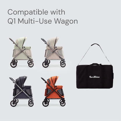 Familidoo Q1 Multi-Use Kids Wagon Stroller – Foldable, Lightweight & All-Terrain for Kids & Pets – 5-Point Safety Harness, Rain Cover & Compact Travel Design – Supports Up to 132 lbs (Sage Green)