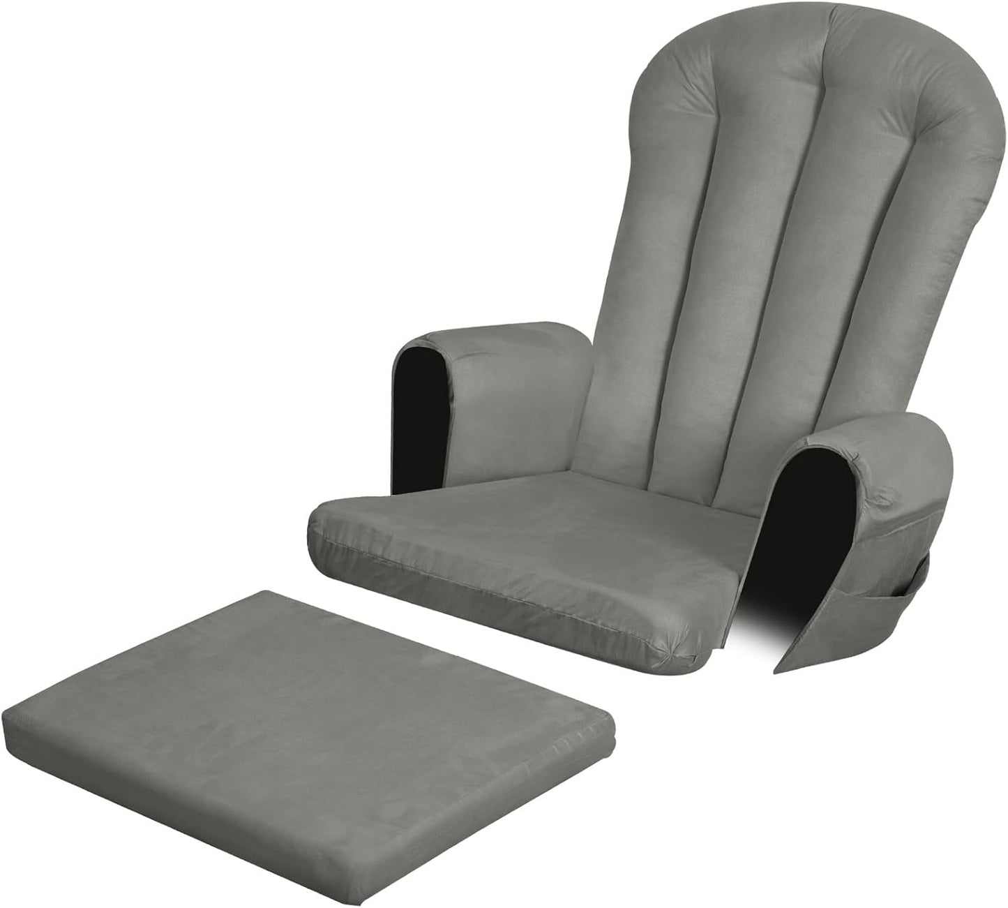 5PCS Suede Glider Rocker Replacement Cushions with 29.5" High Backrest & Side Pockets, Thickened Soft Glider Rocking Chair Cushions with Ottoman Cushion for Indoor Nursery Rocking Chair, Green