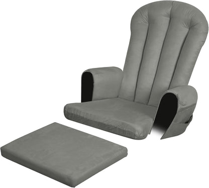 5PCS Suede Glider Rocker Replacement Cushions with 29.5" High Backrest & Side Pockets, Thickened Soft Glider Rocking Chair Cushions with Ottoman Cushion for Indoor Nursery Rocking Chair, Green