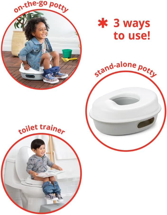 Skip Hop Go Time Multi-Stage 3 in 1 Potty Seat, White/Grey