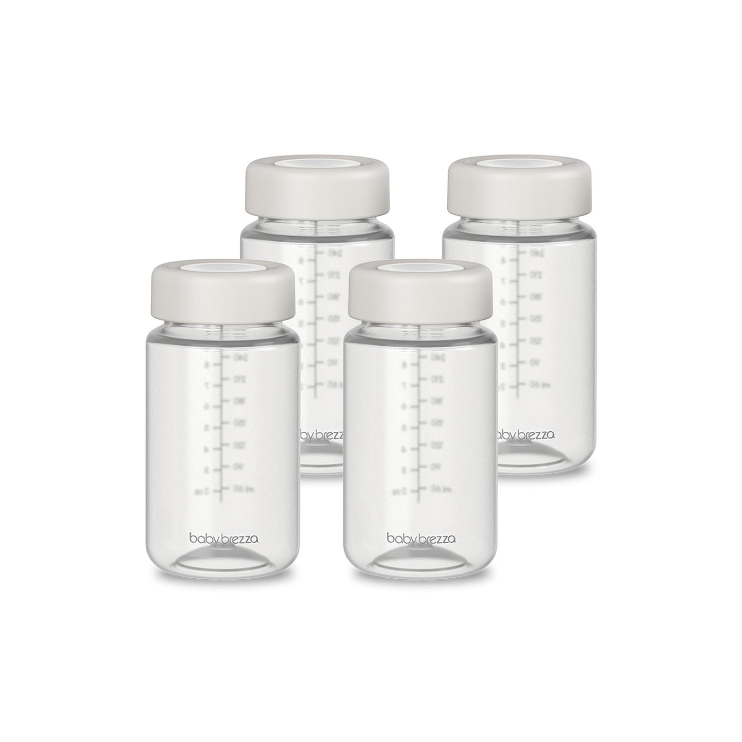 Baby Brezza Replacement Breastmilk Cooler Storage Bottles, Plastic, 10 oz, 4-Pack