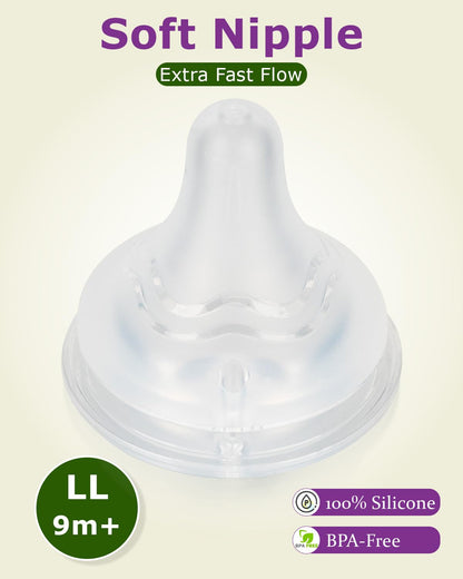 Silicone Nipple for Pigeon Bottle,Size M,Medium Flow Baby Bottle Nipples,3m+ 6 Count