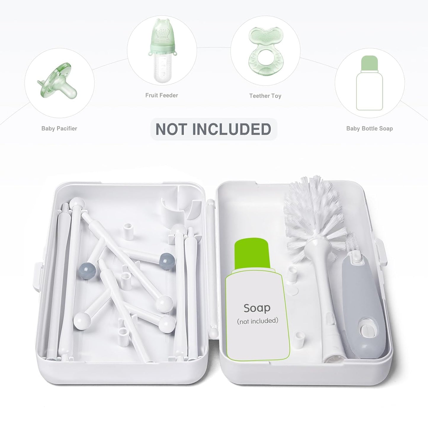 Baby Bottle Drying Rack with Tray, Termichy High Capacity Bottle Dryer Holder for Bottles, Teats, Cups, Pump Parts and Accessories, Gray