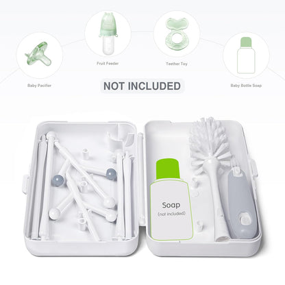 Baby Bottle Drying Rack with Tray, Termichy High Capacity Bottle Dryer Holder for Bottles, Teats, Cups, Pump Parts and Accessories, Gray