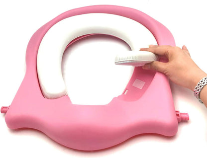 HTTMT- Giraffe Potty Training Toilet Ladder Seat With Upgraded Cushion Step Stool Ladder Toilet Chair/Toilet Trainer for Baby Toddler Kids Children In Pink [P/N: ET-BABY001-PINK STEP]