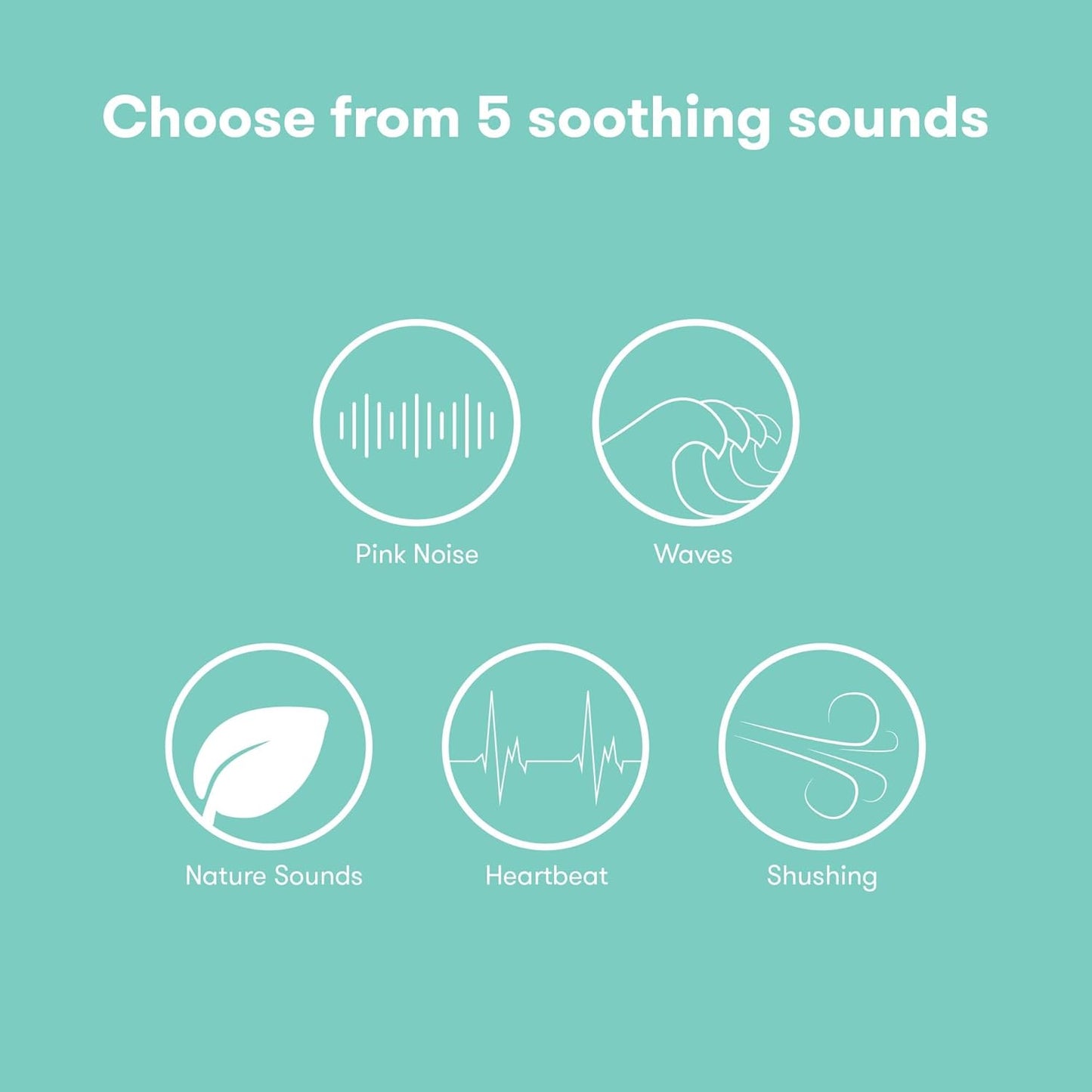 Frida Baby 2-in-1 Portable Sound Machine for Baby + Nightlight | White Noise Sound Machine for Baby with 5 Soothing Sounds & 3 Nightlight Modes | Travel Sound Machine Attaches to Strollers, Car Seats