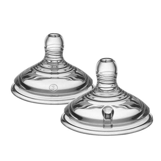 Tommee Tippee Natural Start Baby Bottle Nipples, Breast-Like for A Natural Latch, Anti-Colic Valve, Soft Silicone, Medium Flow, 3+ Months, Pack of 6