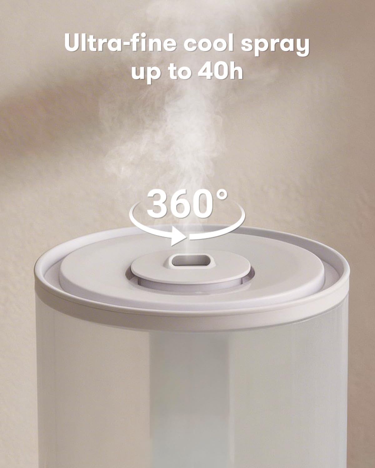 Nursery Humidifiers for Bedroom,1.06Gal(4L) humidifier for baby,3-in-1 Humidifier & Aroma Diffuser & Night Light,Dishwasher-Safe Tank Easy to Clean,Top Fill,360° Ultra-Fine Spray,Auto Shut-Off,White