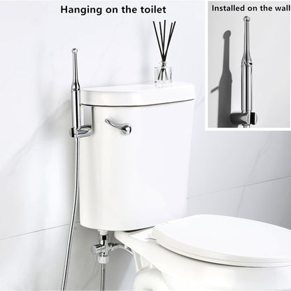 Brass Handheld Bidet Sprayer-Chrome Finish, Hot and Cold Water Mixer Valve Included，8.2inChrome Toilet Spray Gun,