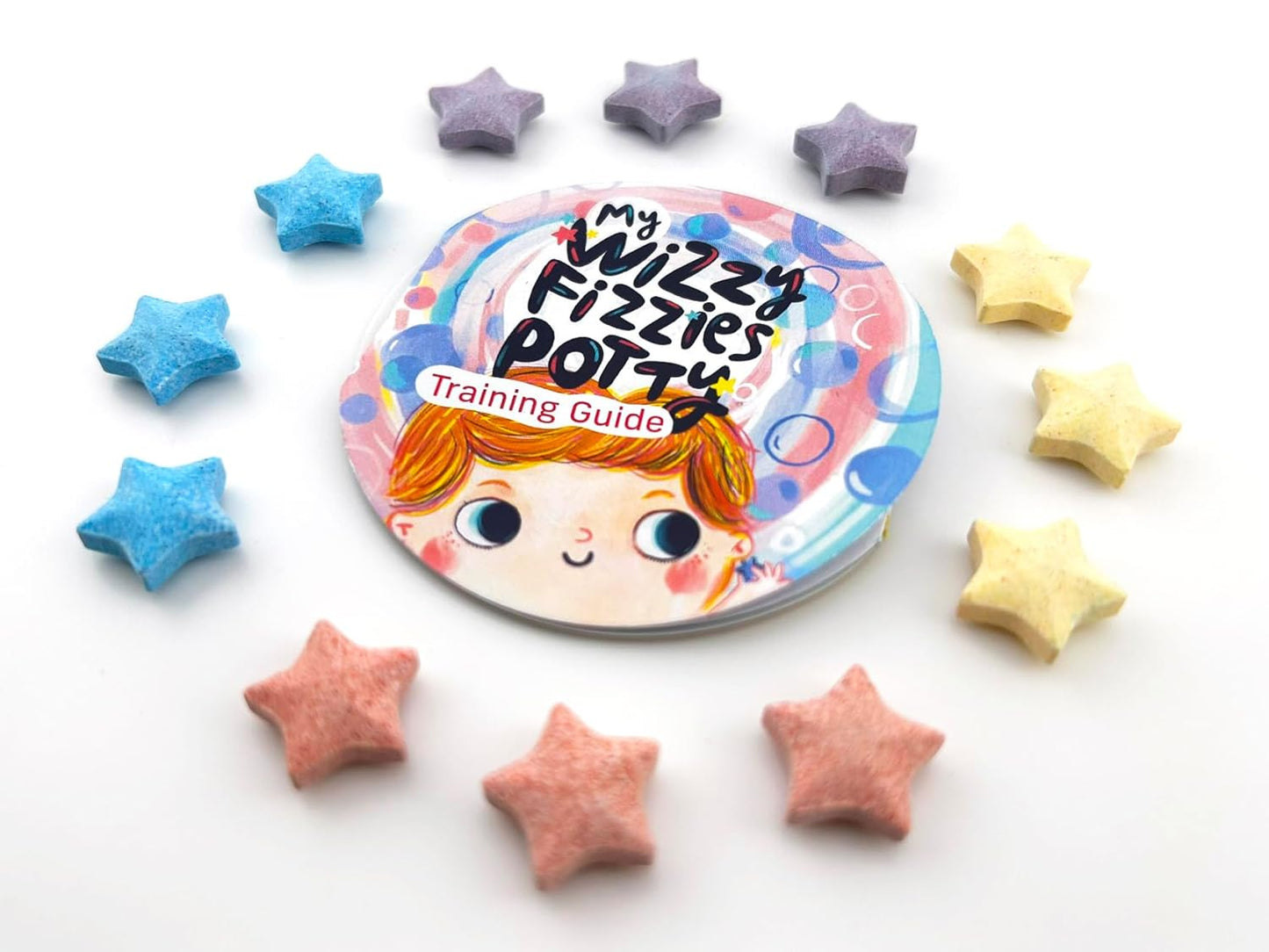 Wizzy Fizzies™ Potty Training Rewards Toilet Fizzies, Non-Food, STEM-Based Method that uses Imagination Play, 60 Colorful Stars, Non-Toxic, Girls & Boys, Fun Things for Kids & Parents