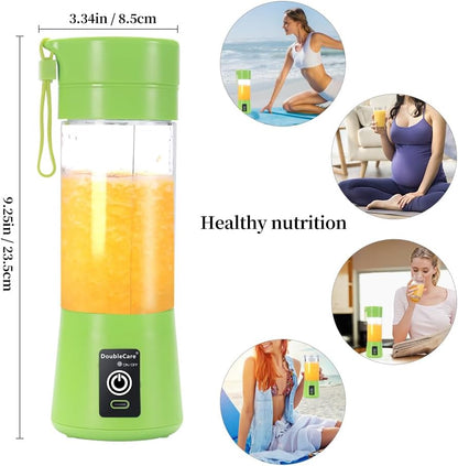 Portable Blender Cup,Electric USB Mini Juicer Blender For Shakes and Smoothies, Juice,380ml, Six Blades Great for Mixing,Black
