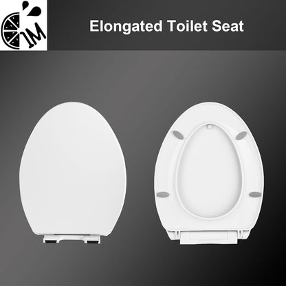 1M Family Toilet Seat, Patented Slow Close & Quick Releasing Technology, Anti-Wiggling, Easy to Install and Clean, Standard Elongated with Toddler Seat Built In (1 Piece)