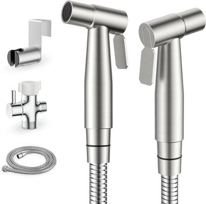 Handheld Bidet Sprayer for Toilet, Stainless Steel Jet Spray Kit Adjustable Pressure, Leak-Proof Jet Spray, Feminine Wash & Muslim Shower, Wall/Toilet Mount, Used for RV Toilets