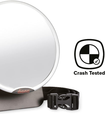 Diono Easy View Pack of 2 Baby Car Mirrors, Safety Car Seat Mirror for Rear Facing Infant, Fully Adjustable with 360 Rotation, Wide Crystal Clear View, Shatterproof, Crash Tested