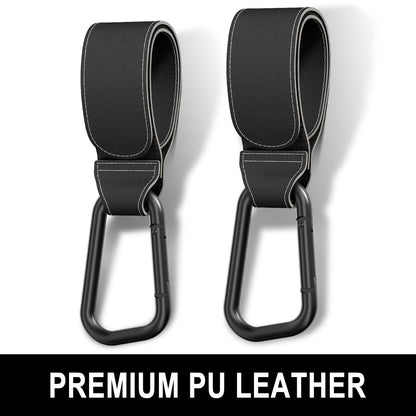 Baby Stroller Hooks for Hanging Bags, Universal Stroller Clips Accessories, Mommy Hook for Diaper Bag, Shopping Cart, Purse, Backpack - 2 Pack, Abstract Leaf