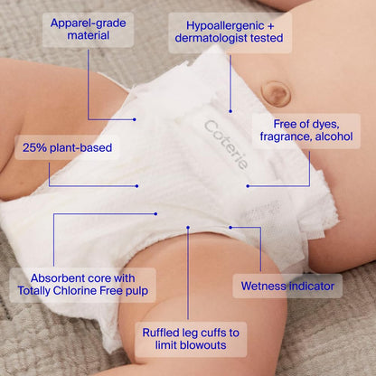 Coterie Baby Dry Skin Skincare Essentials Set | 16.2 oz Face + Body Lotion, 4.7 oz Diaper + Dry Skin Balm | Fragrance Free, Safe for Sensitive Skin, Hypoallergenic, Microbiome Friendly, Eczema Safe