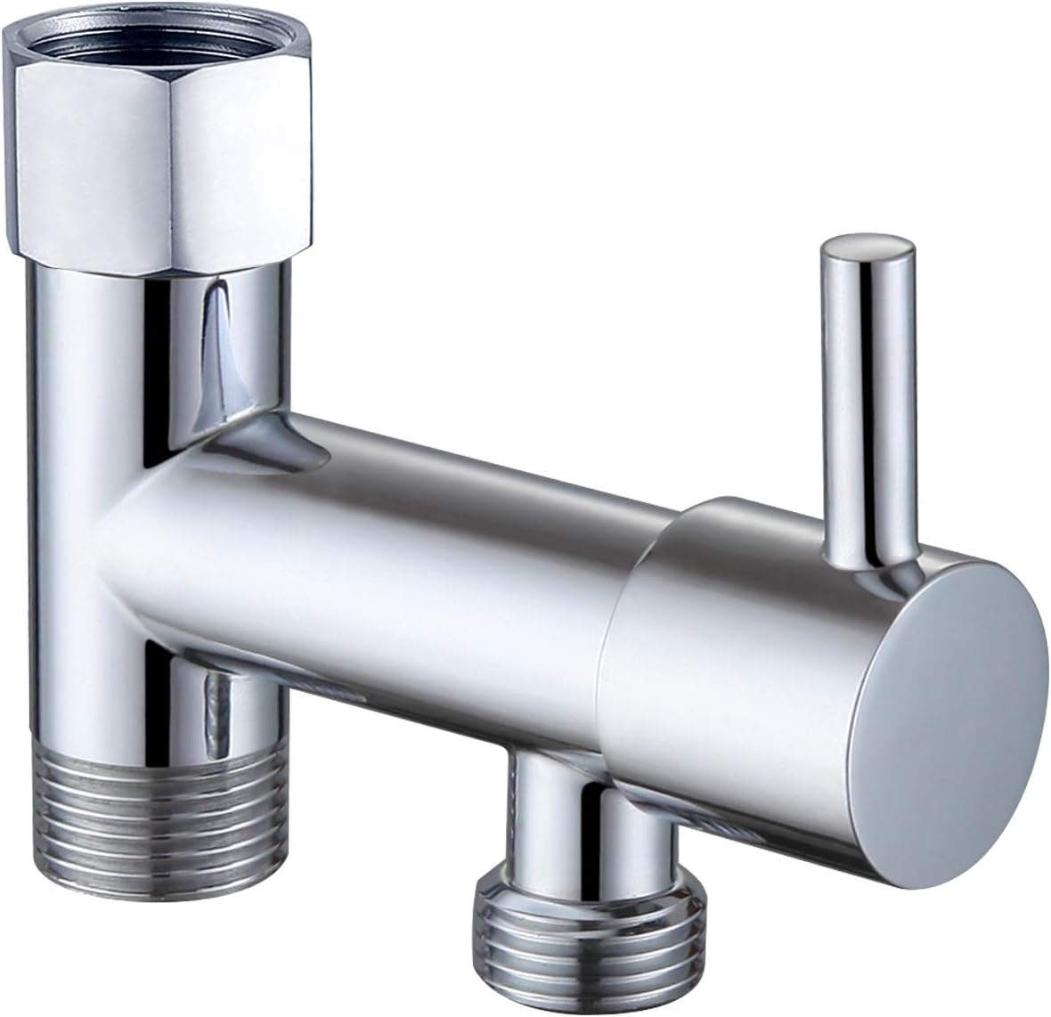 Handheld Sprayer Kit with Adjustable Jet Spray for Toilet, Double Shut-Off Design Chrome Finish