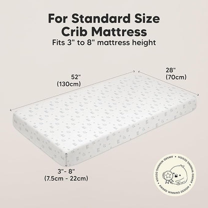 KeaBabies 2-Pack Organic Crib Sheets for Boys, Girls - 52x28 Fitted Crib Mattress Sheet Neutral, Breathable Jersey Cotton Cover for Baby Bed, Toddler Mattress, Soft & Cute Prints (Excavation)