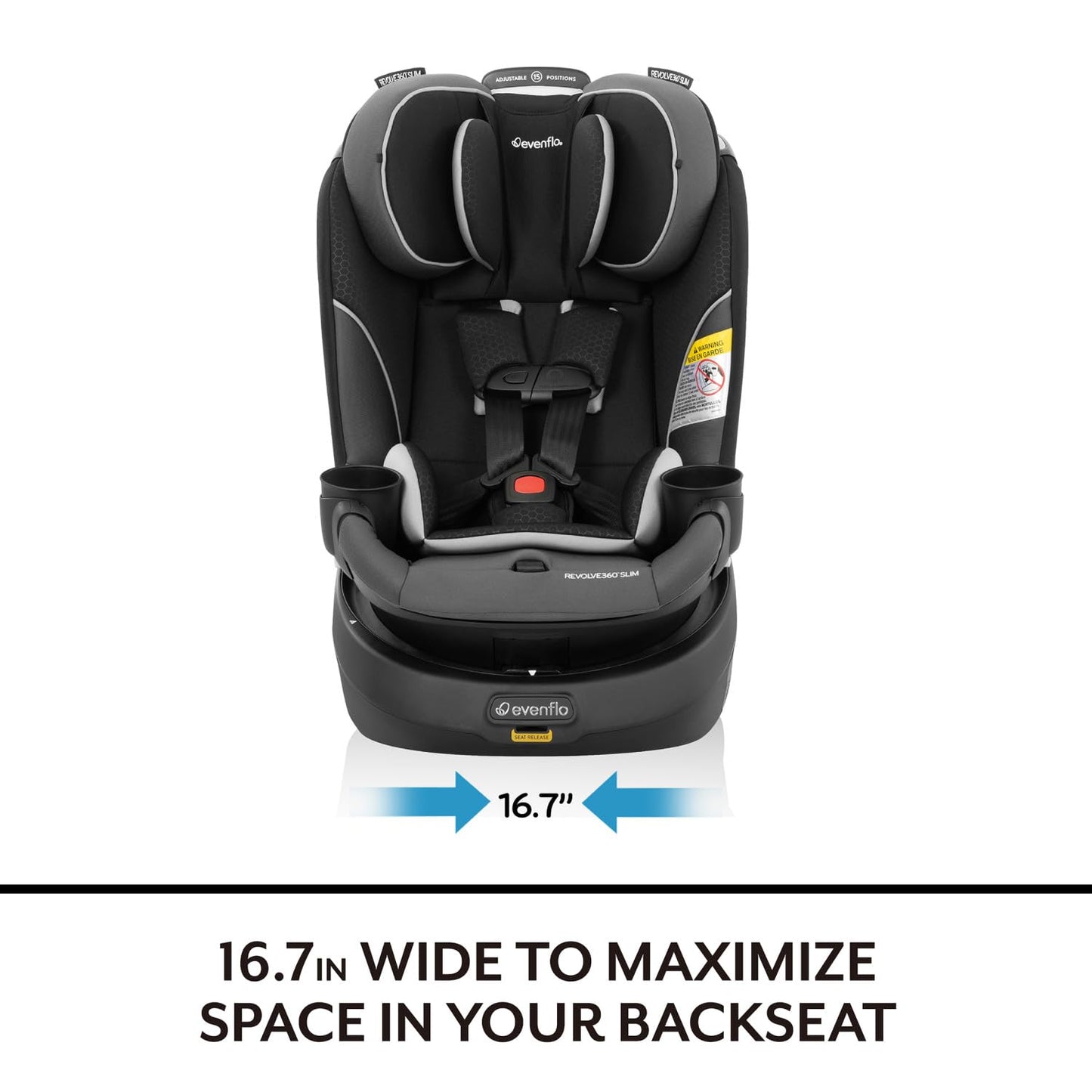 Evenflo Revolve360 Slim 2-in-1 Rotational Car Seat (Canton Black)