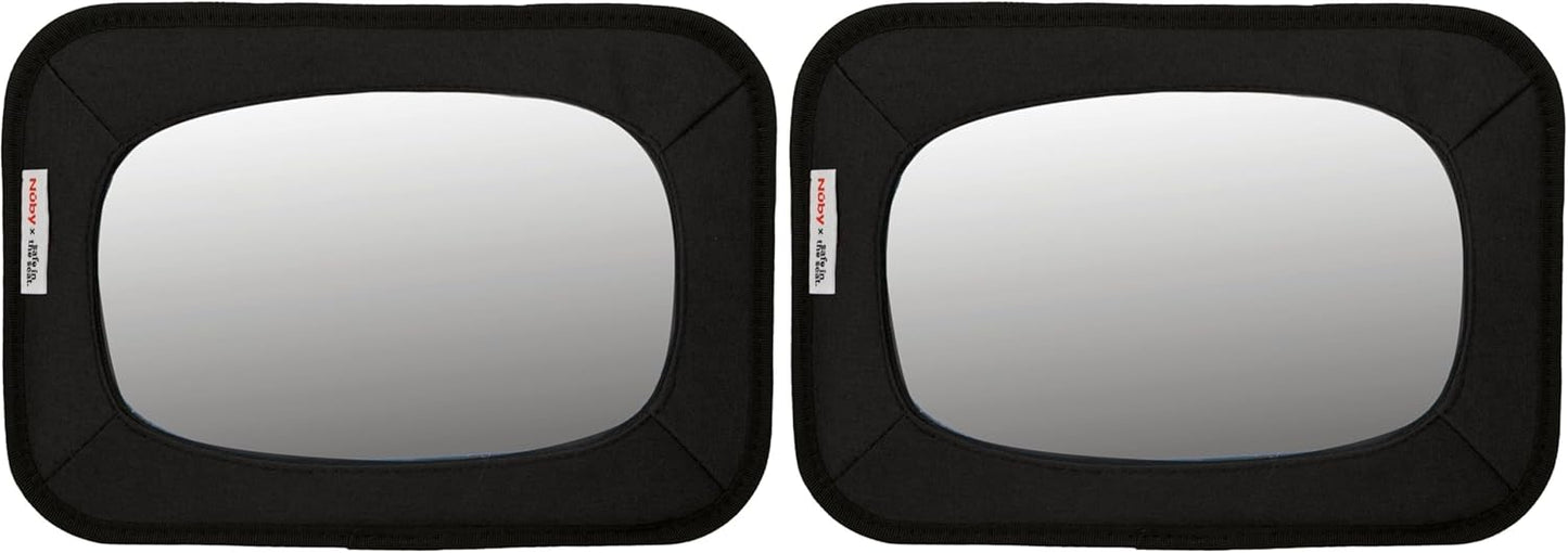 Nuby x Safe in the Seat Backseat Baby Mirror - Shatter-Resistant Car Mirror with Tether Anchor Strap - Fits Most Headrests for Rear-Facing Baby Monitoring