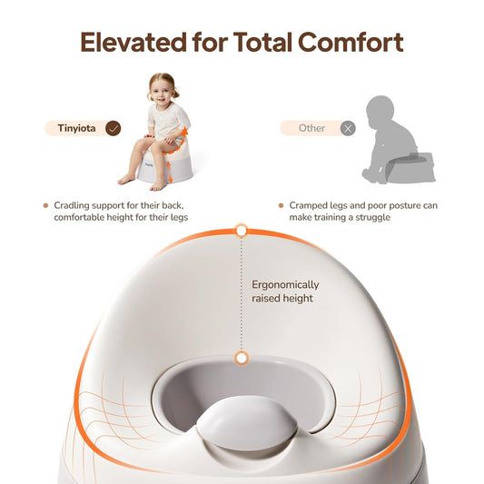 Tinyiota Toddler Potty Training Toilet, Removable Bowl with High Splash Guard, Assembles in Seconds, Easy-Clean and Travel-Ready for Boys and Girls Ages 6 Months to 3 Years (Pink)