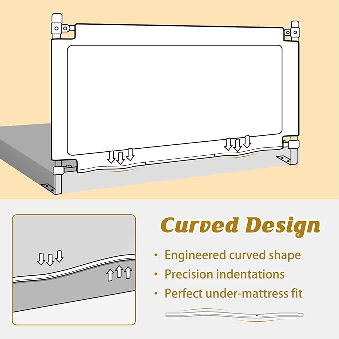 JWPEHOE Height Adjustable Bed Rail for Toddlers, Kids Safety Baby Bed Rail for Twin/Full/King/Queen Size Bed (1 Side, 39 Inch)