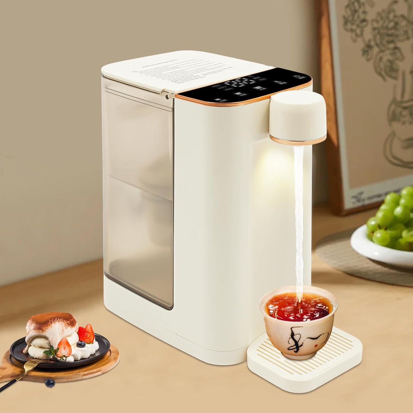 Instant Hot Water Dispenser 2000W Electric Kettles Countertop Water Filter Baby Bottle Warmer Formula Dispenser w/Safety Lock Adjustable Temperatures & 3 Water Outputs for Home Office