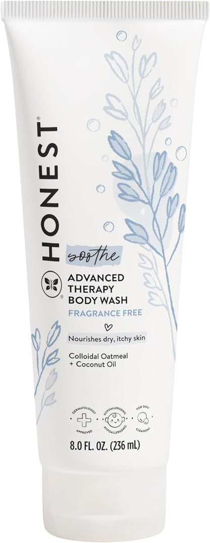 The Honest Company Eczema Soothing Therapy Cream and Skin Protectant, Naturally Derived, Gentle for Baby, Prebiotics Colloidal Oatmeal, 7 oz