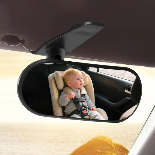 Wuyaoyao HD Baby Car Mirror Rear Facing, Stick-on 360° Adjustable Baby Rear View Mirror for Cars Windshield, Wide Angle Convex Safety Rearview Mirrors for Backseat, Car Accessories Interior (Stick-on)