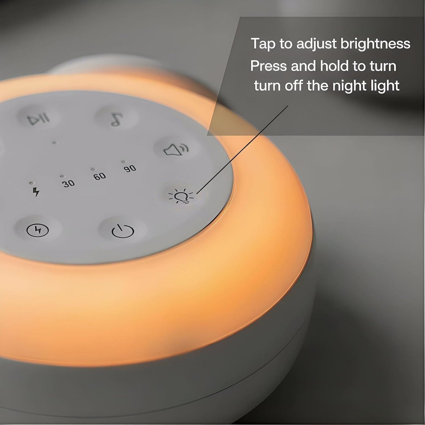 Portable White Noise Machine with Night Light & Bluetooth, 24 Seamless Sounds, 30H Rechargeable 2000mAh Battery, Sleep Sound Machine for Baby & Adults, Travel, Nursery & Home