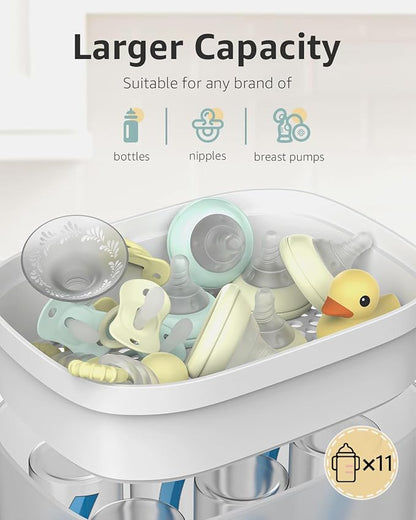 HAUTURE Bottle Sterilizer and Dryer, Esterilizador De Biberones, One-Dial Control Steam Baby Bottle Sterilizer for Baby Stuffs, Bottles & Breast Pump Accessories