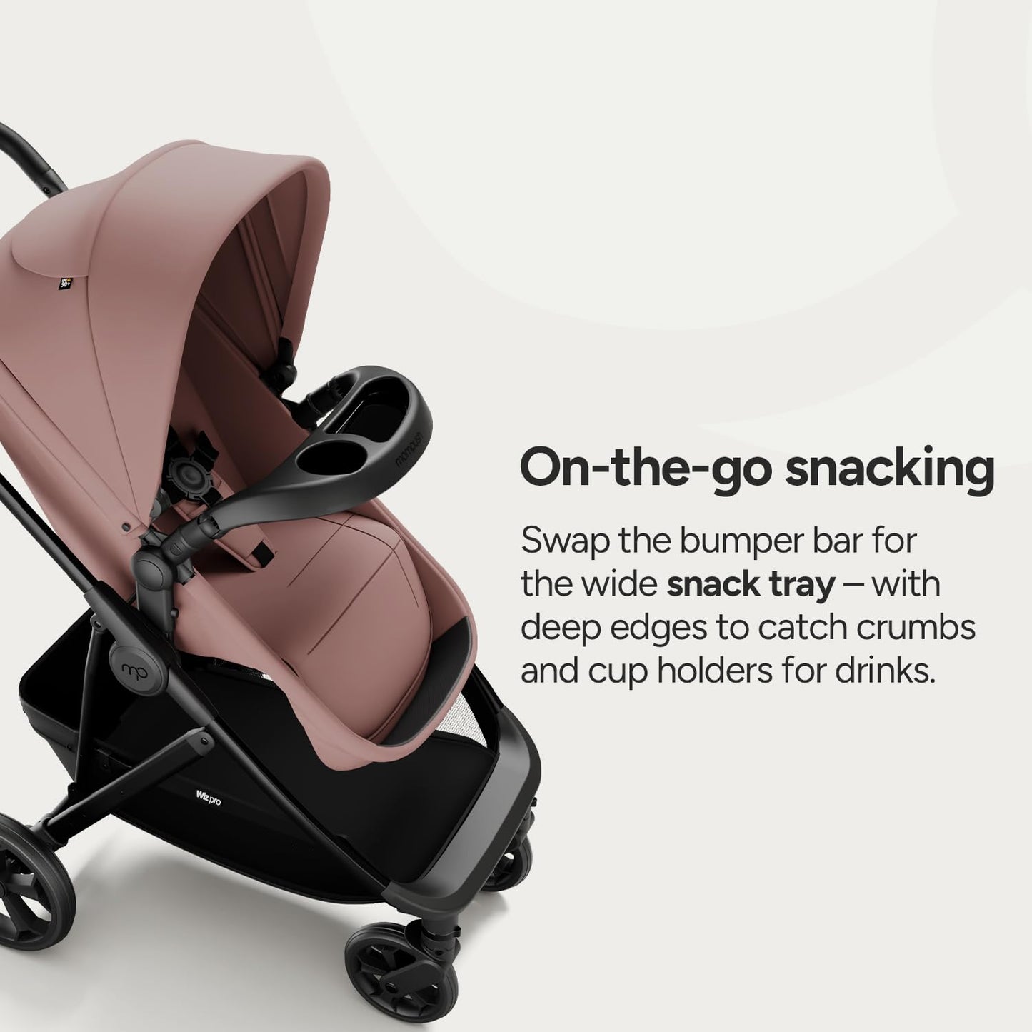 Mompush Baby Stroller, Convertible 2-in-1 with Bassinet Option, Infant Car Seat Compatible, Includes Adapter - Sturdy Full-Size Infant Stroller for Family Adventures