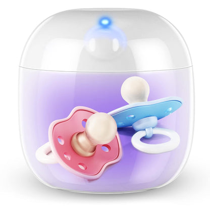 Qualirey Portable Pacifier Disinfection, Mini UV Light Disinfection, 99.99% Disinfection in 3 Mins, USB Rechargeable, Mini UVC Disinfection Box for Baby Pacifier, Bottle Nipples, Teethers (Pink)