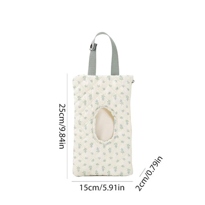 Quilted Baby Diaper and Wipes Pouch Portable Mommy Bag for Stroller Reusable Wipes Pouch with Lanyard for Casual Travel (Beige)