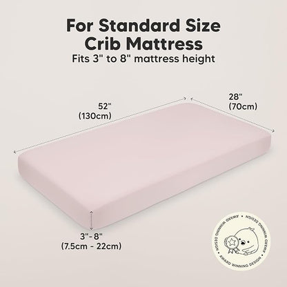 KeaBabies 2-Pack Organic Crib Sheets for Boys, Girls - 52x28 Fitted Crib Mattress Sheet Neutral, Breathable Jersey Cotton Cover for Baby Bed, Toddler Mattress, Soft & Cute Prints (Pastel)