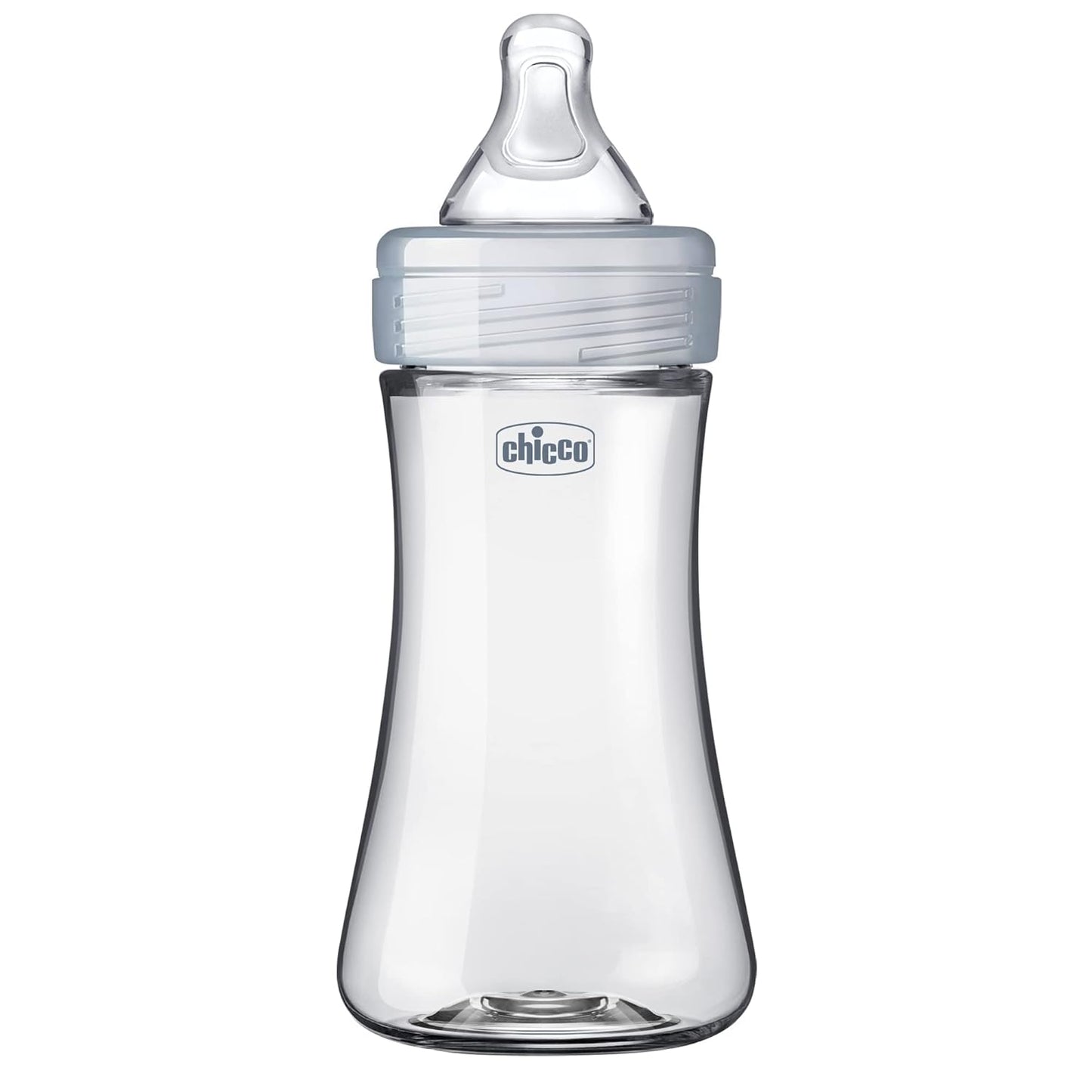 Chicco Duo 9oz Hybrid Baby Bottle, Real Glass Inside, Lightweight Plastic Outside, Patented Invinci-Glass Technology, Intui-Latch Nipple, 2-Pack, Clear/Pink