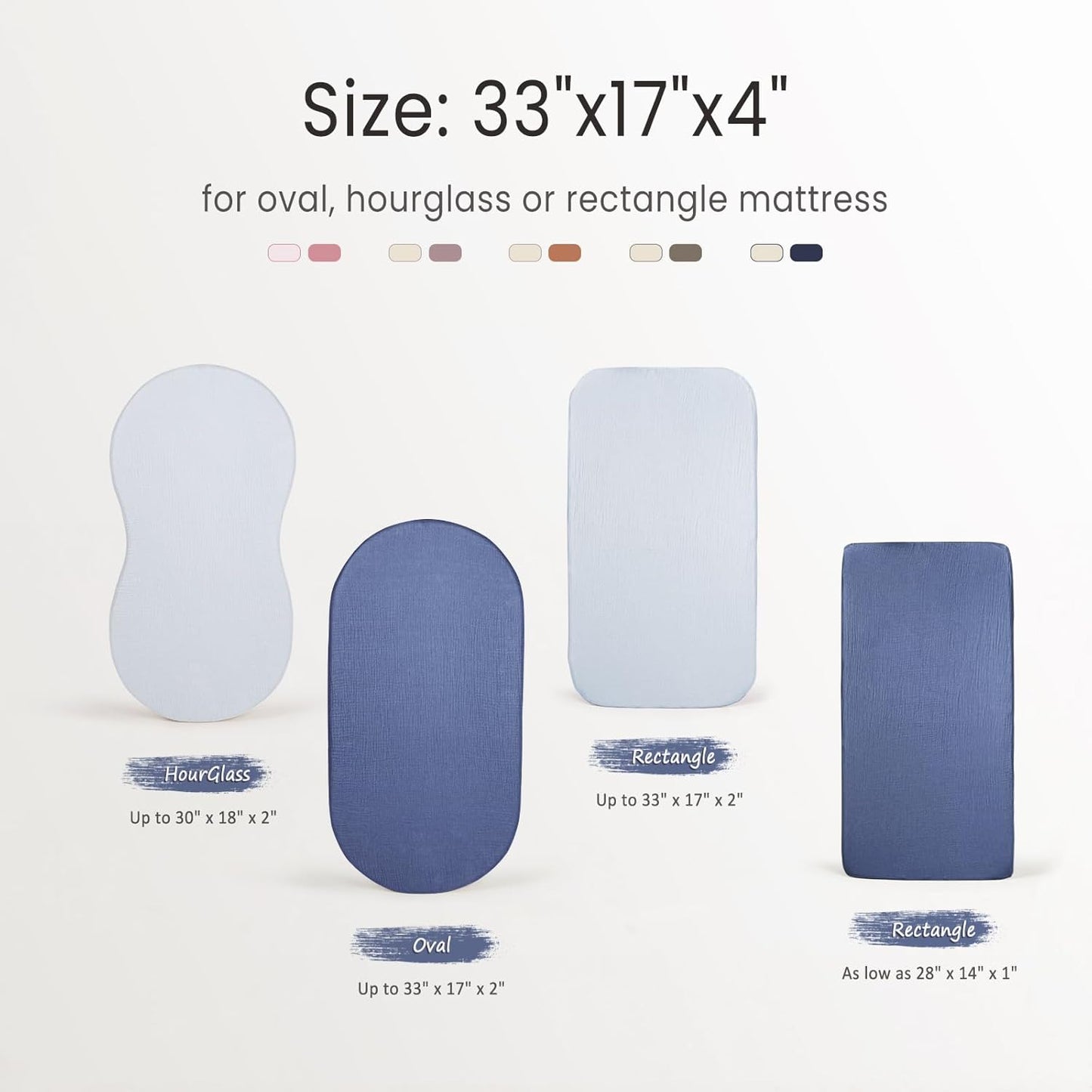 lulumoon Muslin Bassinet Sheets for Baby: Soft Bedside Sleeper Bassinet Fitted Sheets for Boys and Girls