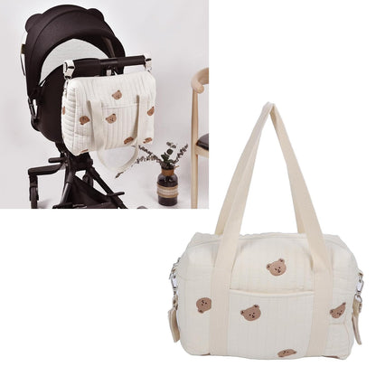 Fafeicy Universal Stroller Organizer, Multifunctional Baby Stroller Storage Bag Baby Stroller Bag Reusable Handbag Nappy Bag (Rabbit Bag)