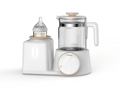 2-in-1 Baby Bottle Warmer & Formula Maker with Electric Kettle, Automatic Rotating Bottle Shaker, Fast Heating Water Warmer with Temperature Control for Formula, Breastmilk & Night Feeding